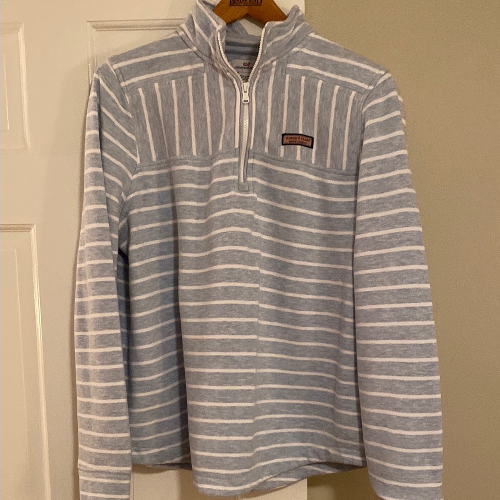 Vineyard Vines, ladies, striped quarter zip shep shirt
